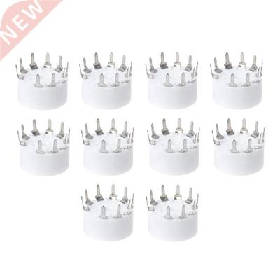 10Pcs 9-pin Outlet Electronic Tube Ceramic Sockets Gold Plat