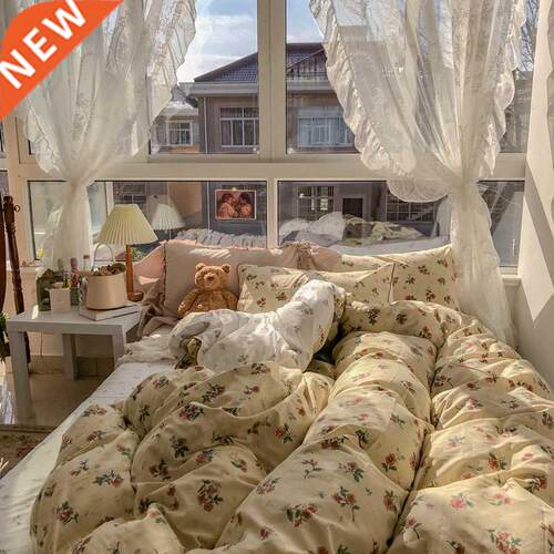 Wind Vintage Floral Mid-Ancient Cotton Four-Piece Cotton
