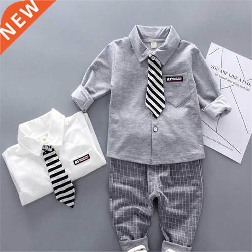 Infant man Tie Shirt Pants 2Pcs/Set 2022 Autumn Children's B