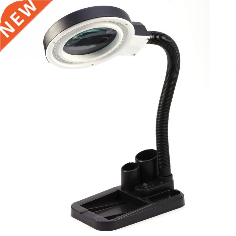 40 LED Illuminted Lighting 5X 10X Stnd Mgnifier ∓ Desk L
