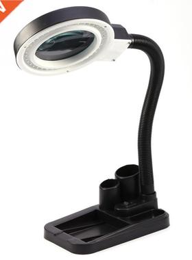 40 LED Illuminted Lighting 5X 10X Stnd Mgnifier &mp; Desk L