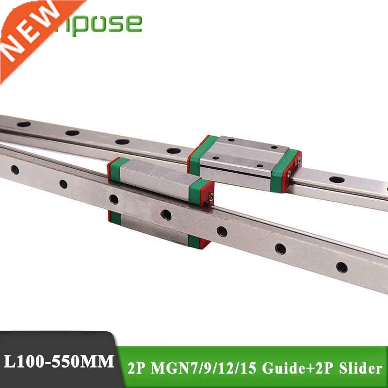 2PC MGN7 MGN12 MGN15 Linear Rail Guide with 2PC MGN7C MGN12