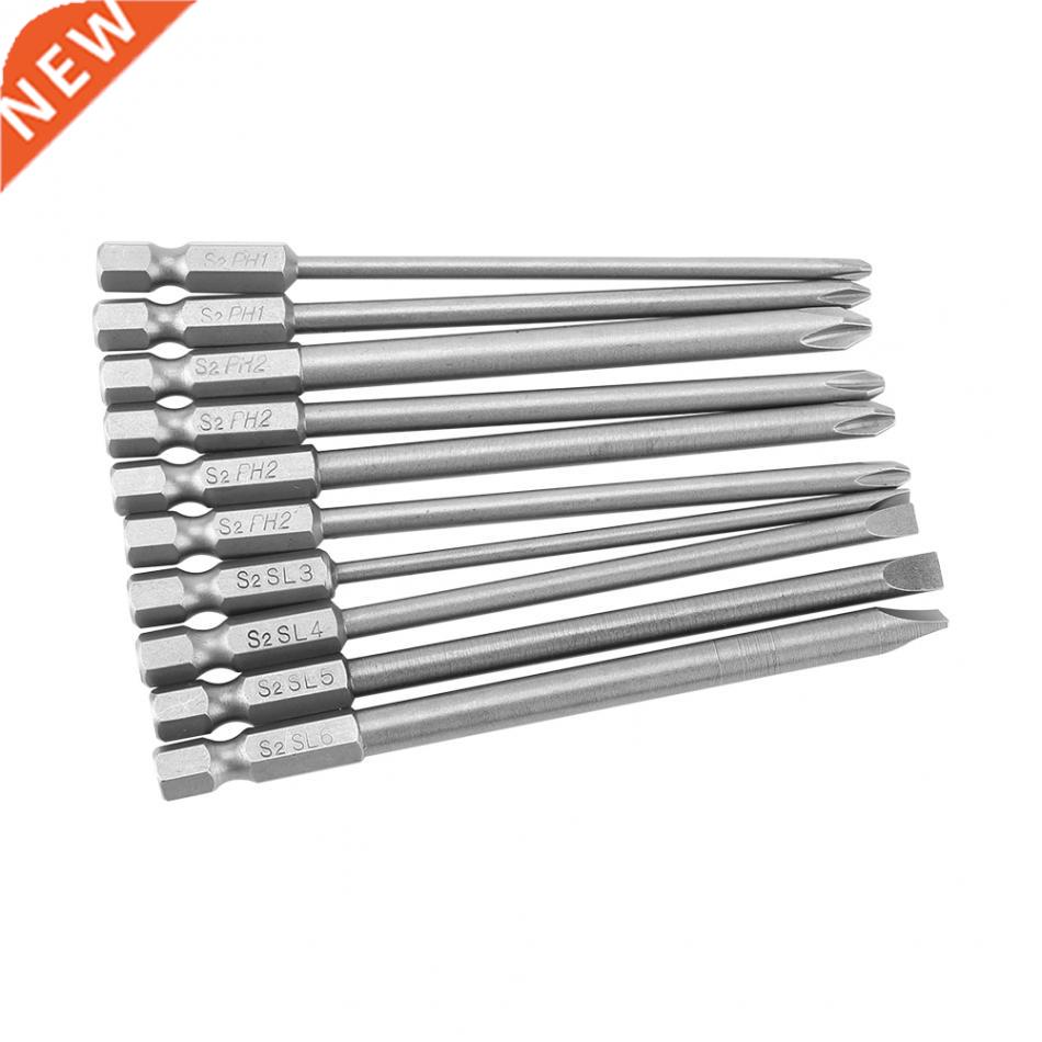10pcs Anti Slip Phillips Bits Set PH1 Ph2 100mm Power Tools