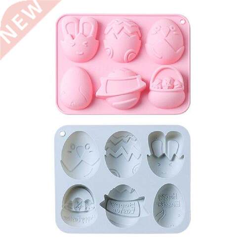 Easter Silicone Mold 6 Eggs Rabbit Biscuit Cutter D
