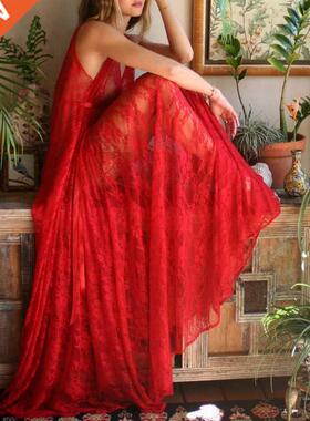 Summer Beach Dress For Ladies Lace Floral Hollow Long Sundre