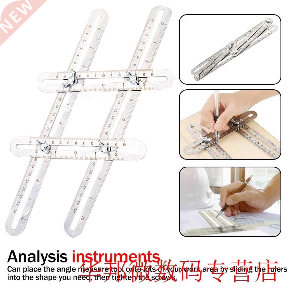 Stainless Steel Foldable Multi Angle Ruler Adjustable Measur