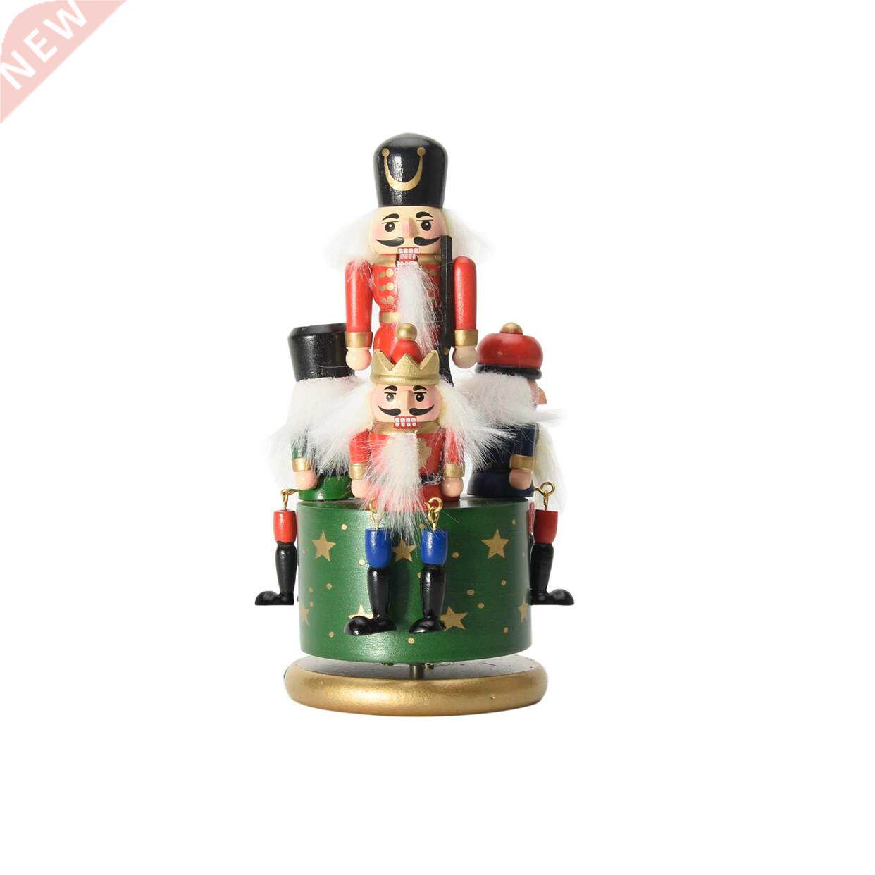 Crafts Wooden Nutcracker Portable Soldier Toy Round Base