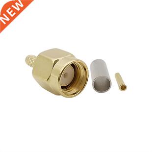 Brass RP SMA Male (Female Pin) Crimp RF Adapter RP SMA Plug