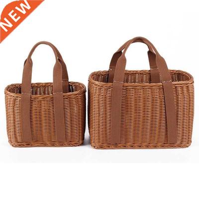 Basket Hand Made Wicker Bags Portable Rattan Shopping Bag