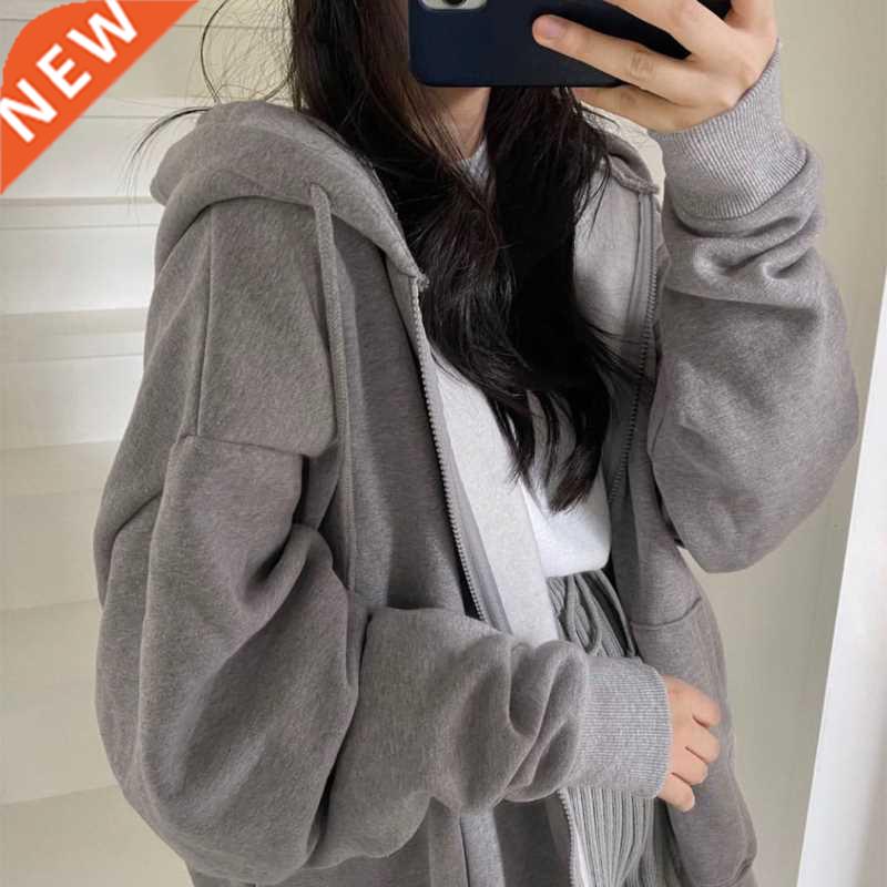 Harajuku Korean Version Hooded Sweatshirts Women Winter Soli