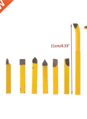 9Pcs 8x8mm Carbide Tipped Lathe Metal Cutter Bit Cutting Too