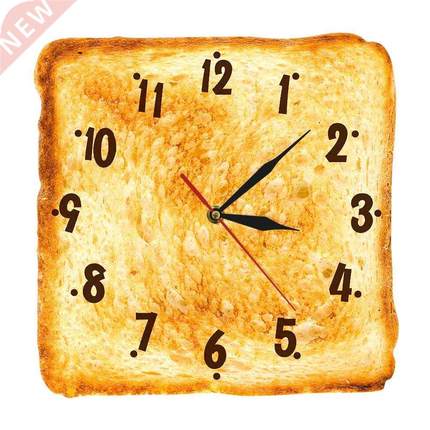 Gourmet Home Decor Realistic Toasted Bread Wall Clock Bakery