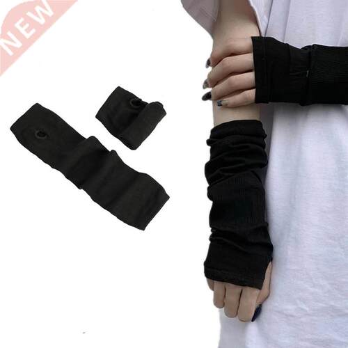 Long Fingerless Gloves Women Girls Wrist Elbow Thermal Glove