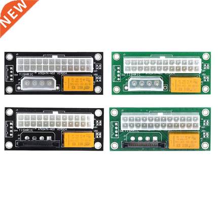 Dual PSU Power Adapter ATX 24Pin to SATA/4Pin Sync Starter E