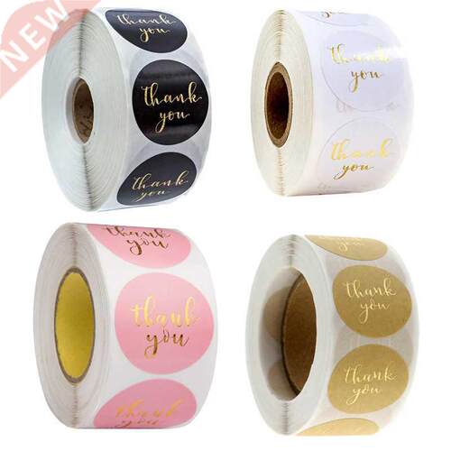 500pcs Round Labels Kraft Paper Thank You Sticker Dragees Ca