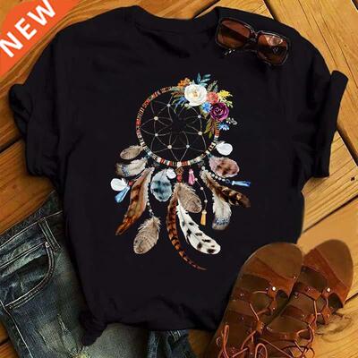 Fashion Dreamcatcher T Shirt Women Harajuku Graphic Tees Shi