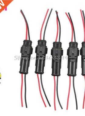 5 Kit 2 Pin Way Car Waterproof Electrical Connector Plug wit
