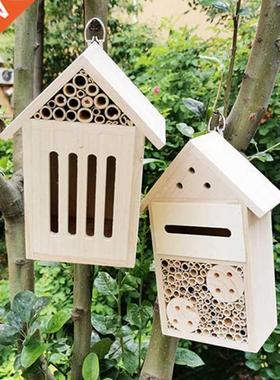 Wooden Insect Hotel Natural Wood Hanging Insects Home