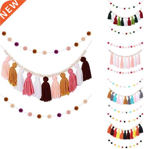 Boho Tassel Garland Tassel Wall Hanging Decor Pastel Tassel