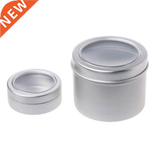 25/60ml Round Clear Window Tins Stage Spices Case Aluminum C
