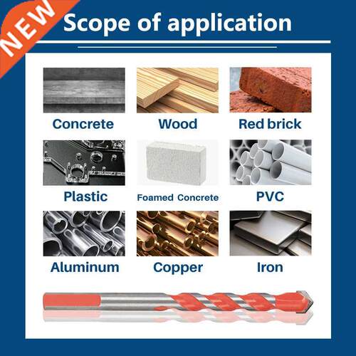 Drill Bit Multi-function Triangle Drill for Ceramic Tile, C