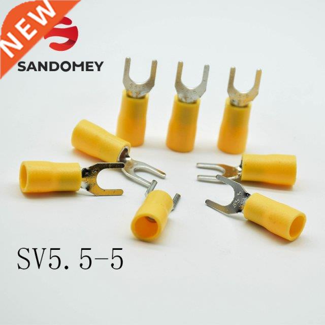100PCS/Pack SV5.5-5 Yellow Furcate terminals Cable Wire Conn