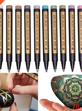 10PCS/Lot Metallic Markers Paints Pens Art Permanent Writing