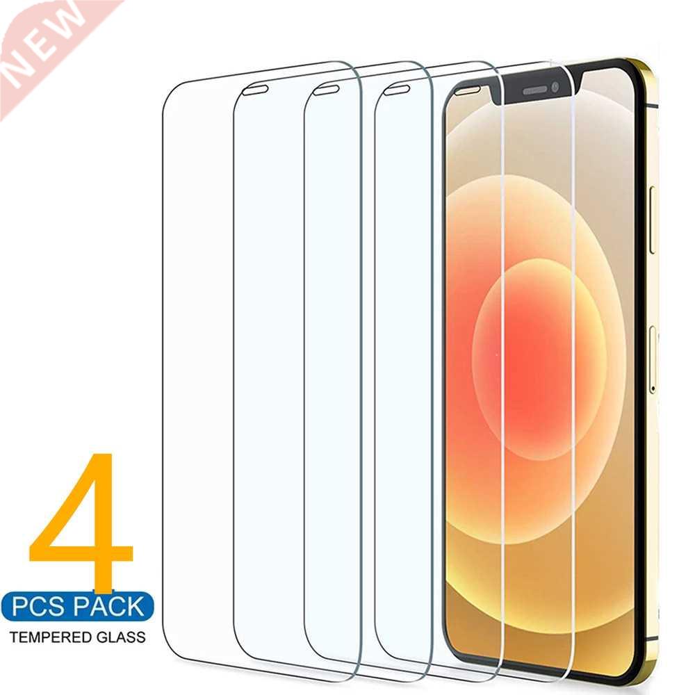 4Pcs Protective Glass On iPhone 13 Pro Max 11 12 XS XR 7 8 6