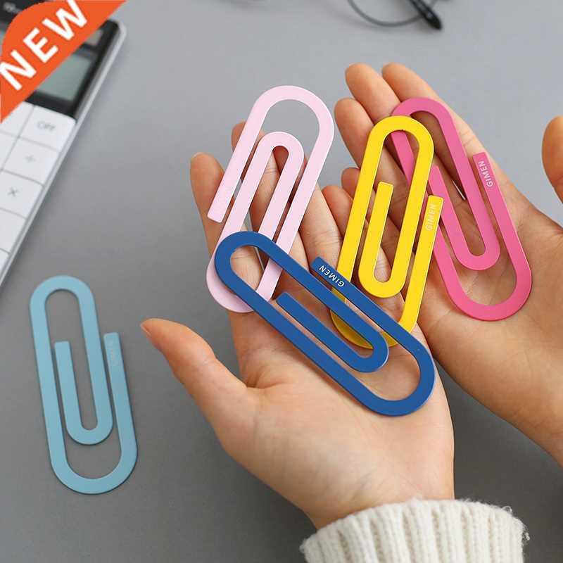 2 Pcs/pack Cute Colorful Small Large Metal Paper Clip Bookma