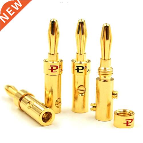 10Pcs HIFI Audio Adapter Pailiccs Banana Plug Copper Gold Pl