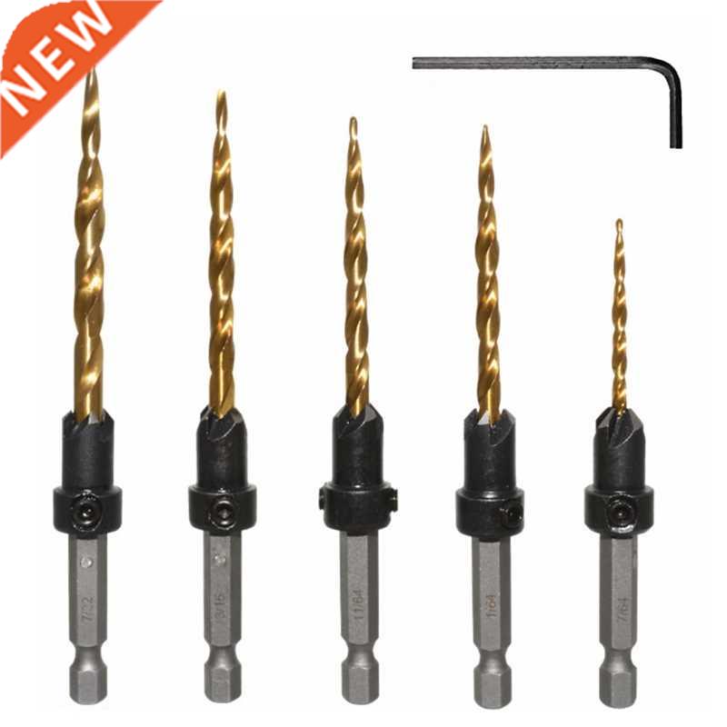 5 Pcs High Speed Steel Woodworking Countersink Drill Bit