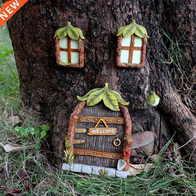 Garden Decorations Leaf Door Windows Shaped Resin Artware