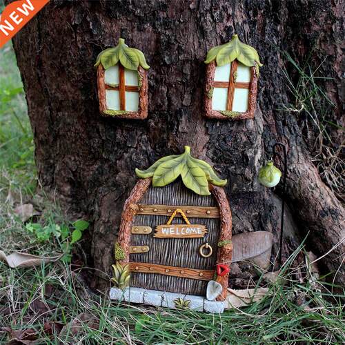 Garden Decorations Leaf Door Windows Shaped Resin Artware