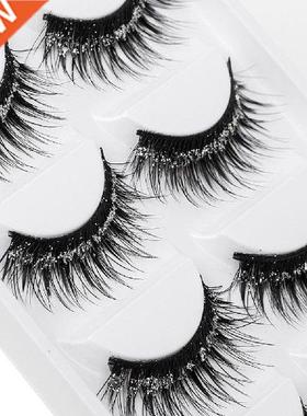 5 Pairs Long Thick Glitter Artificial Eyelashes Cosmetics