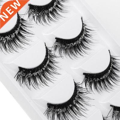 5 Pairs Long Thick Glitter Artificial Eyelashes Cosmetics