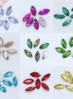 All Size 24-Colors Sparking Navette Horse Eyes Crystal Rhin