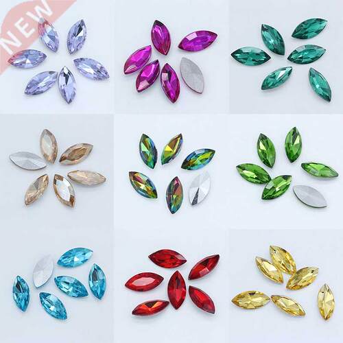 All Size 24-Colors Sparking Navette Horse Eyes Crystal Rhin