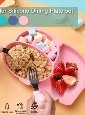 Baby Silicone Suction Plate Set,Toddler Divided Dish Kids