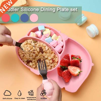 Baby Silicone Suction Plate Set,Toddler Divided Dish Kids