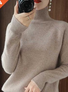 Women Turtleneck Sweter Cshmere Solid Knitted Pullover Top