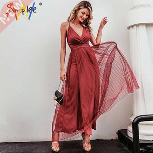 women evening maxi christmas Autumn winter long party dress