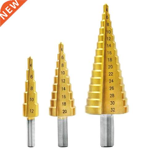 Titanium Coated HSS Step Drill Bits Straight Groove Step Dri