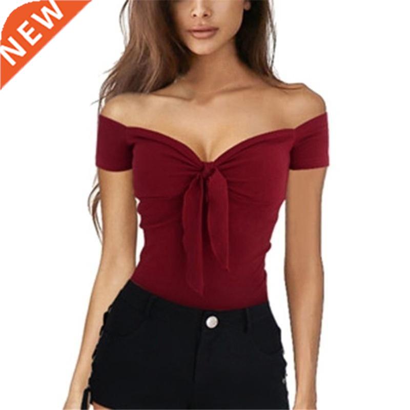 Summer Women Casual Beach Party Stch Slim Fitted Tee T-Shirt