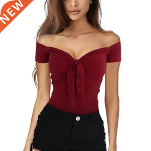 Summer Women Casual Beach Party Stch Slim Fitted Tee T-Shirt