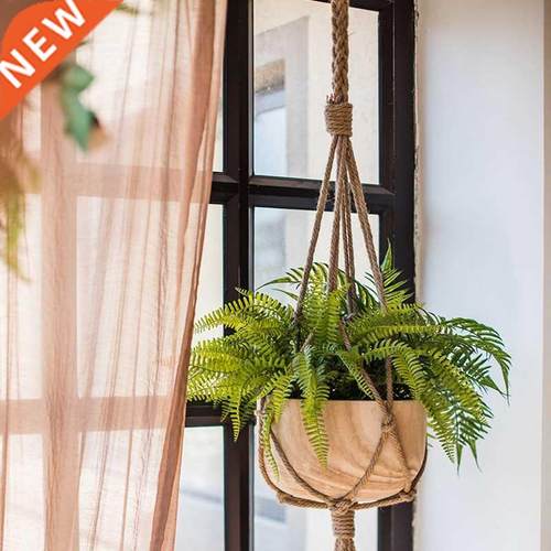 1Pc Hanging Pot Rope Hemp Macrame Plant Flower Pot Hanging H
