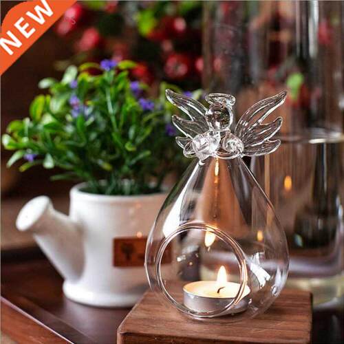 New Candle Holders Angel Glass Crystal Clear Classic Hanging