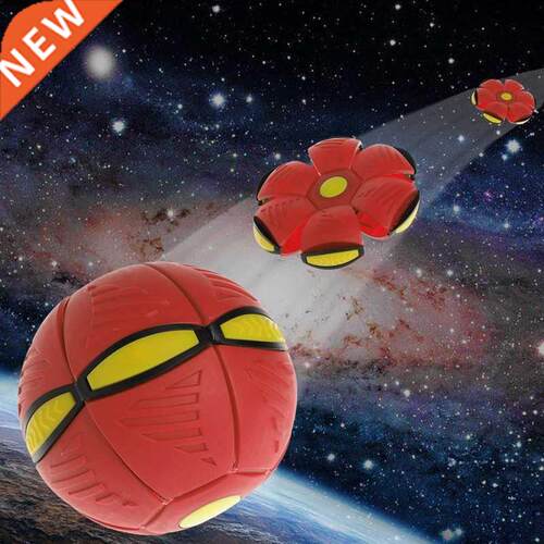 Flying UFO Flat Throw Disc Ball With LED Light Toy Kid Outd