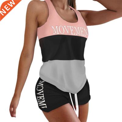 Trasuit Letter Design Pajama Sets Women Sveless Drawstr