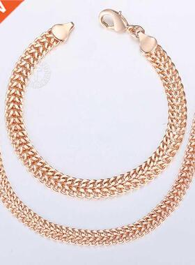 Davieslee Jewelry Sets For Women Men 585 Rose Gold Bracelet