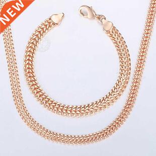 Davieslee Jewelry Sets For Women Men 585 Rose Gold Bracelet